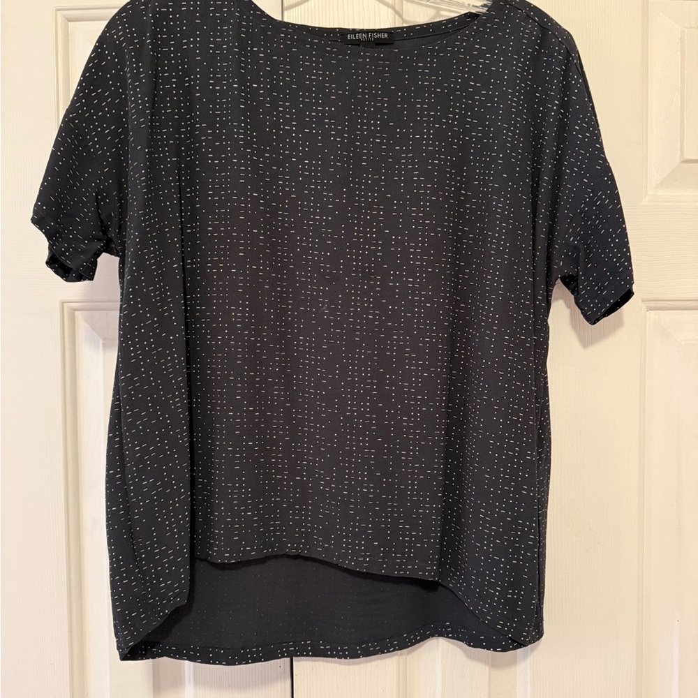 Eileen Fisher Gray Boxy Short Sleeve Tee